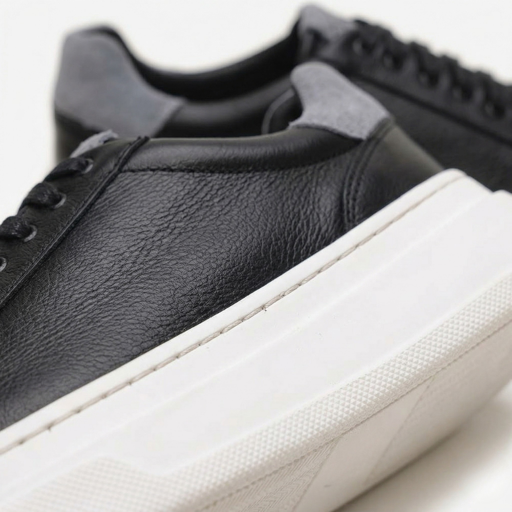 Tênis Masculino Dubai Preto em Couro Legítimo | Conforto e Estilo