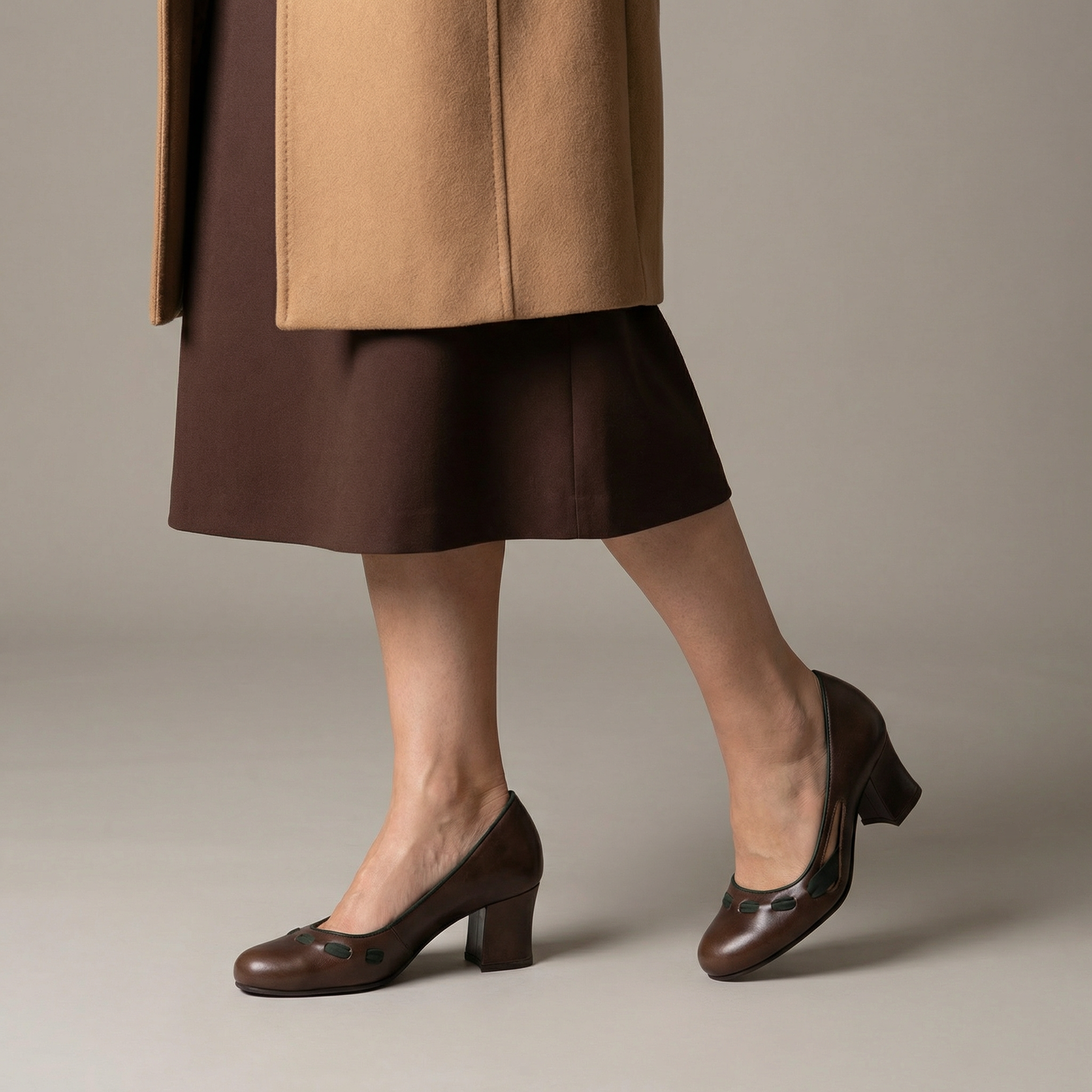 Sapato Retrô Salto Médio Marrom - 7875 - Sapatos, Retrô- MZQ