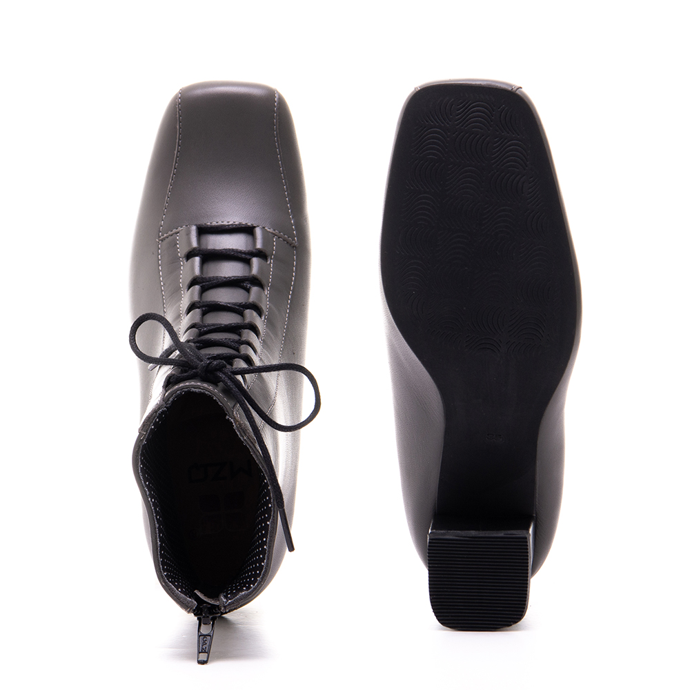Bota Cano Baixo com Cadarço Cinza - 6065 - Botas, Cano curto- MZQ