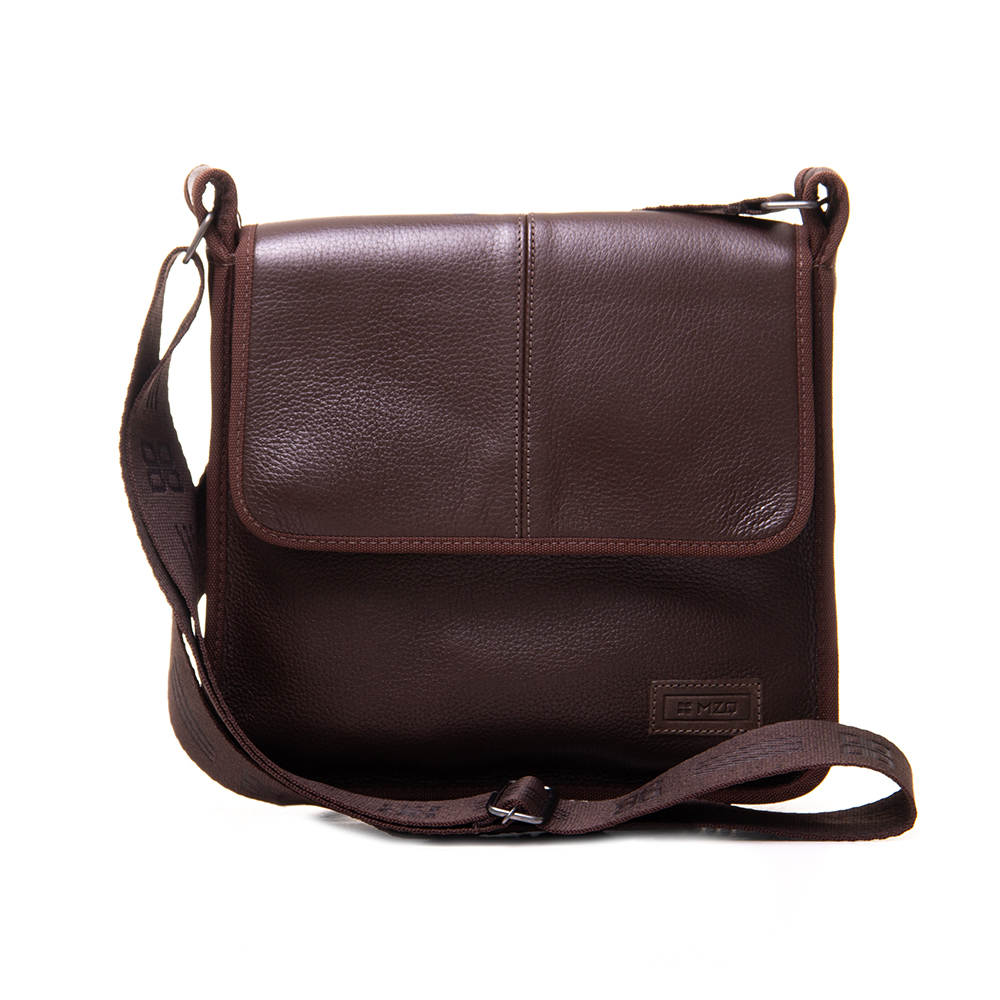 Bolsa Transversal Pequena em Couro Marrom - 41 - Bolsas, Pequenas- MZQ