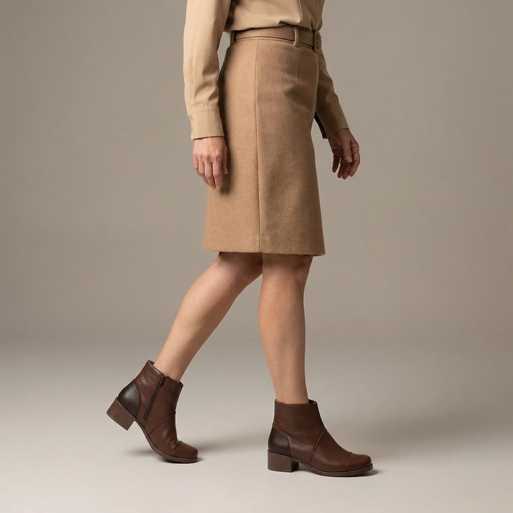 イコマ Coturno Salto Grosso Marrom - 4988 - Botas, Cano curto- MZQ