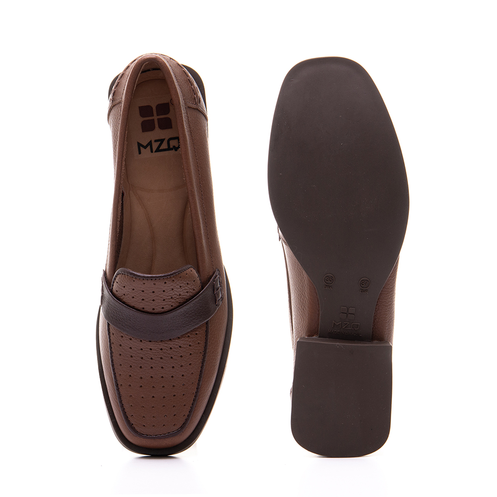 Mocassim Feminino em Couro Marrom - 7266 - Sapatos, Mocassins - MZQ