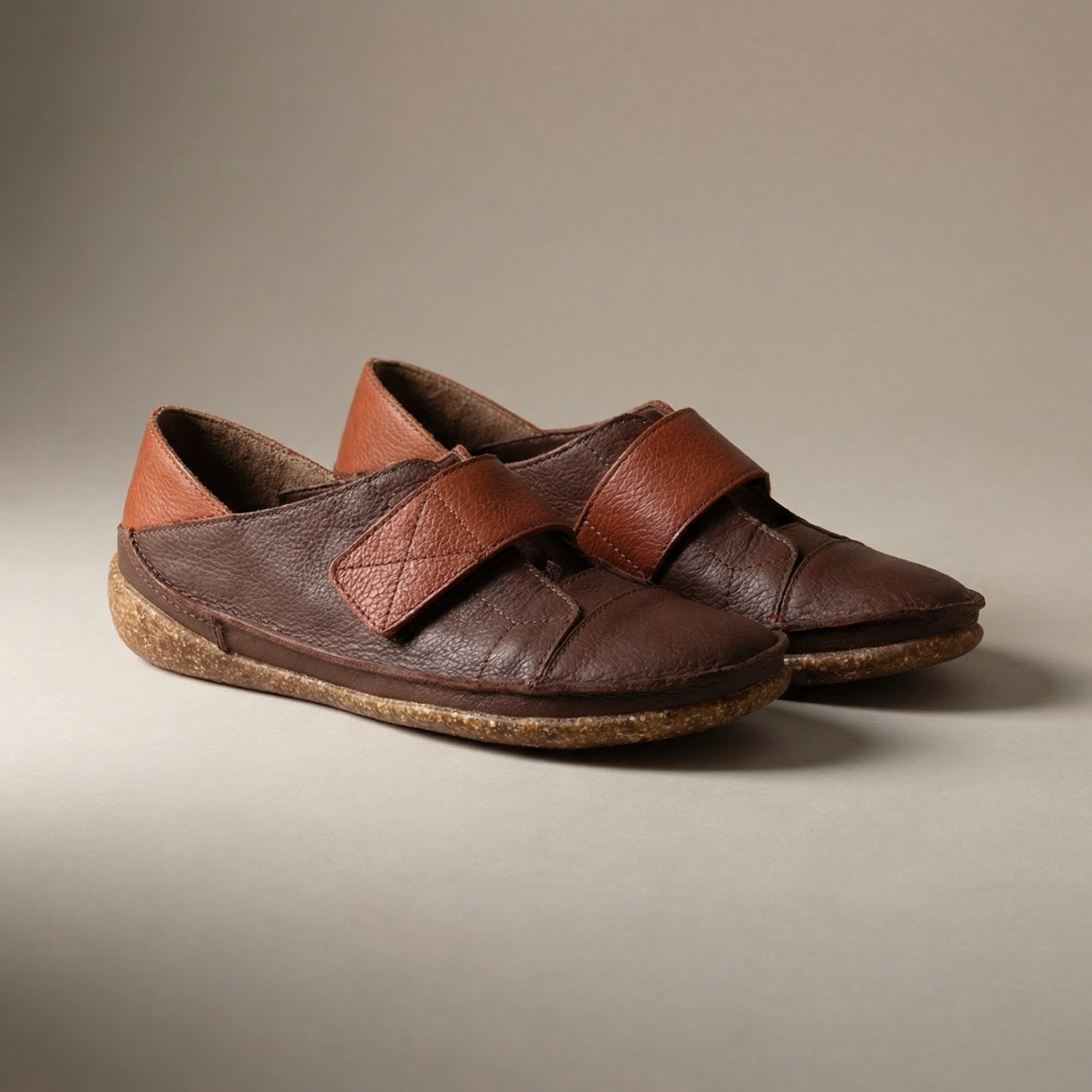 ［5］モカ Sapatilha Confortável sem Salto Marrom - 7565 - Sapatos