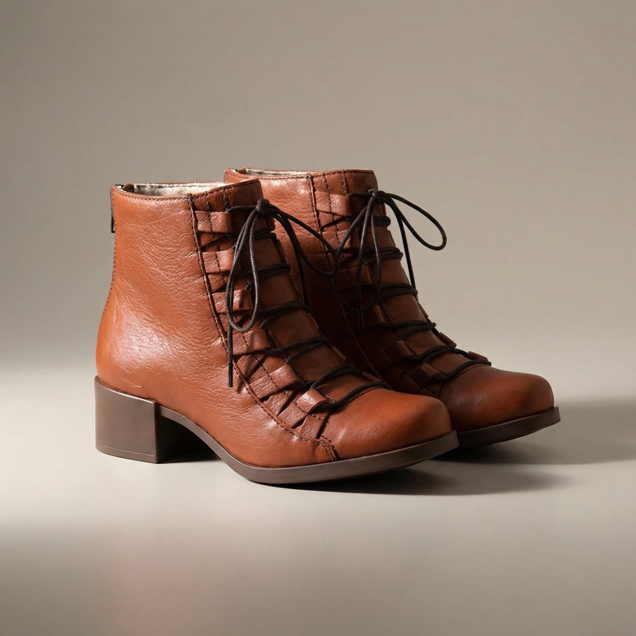 Coturno Salto Bloco Laranja - 4977 - Botas, Cano curto- MZQ
