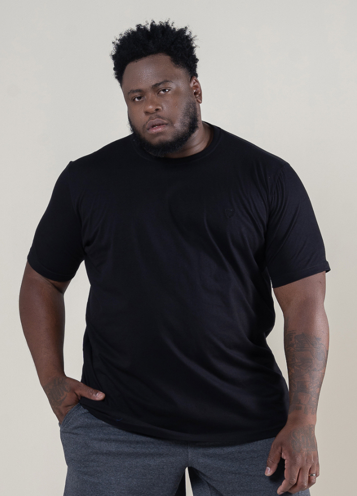 Camiseta Plus Size Preta - Algodão Egípcio | Longford
