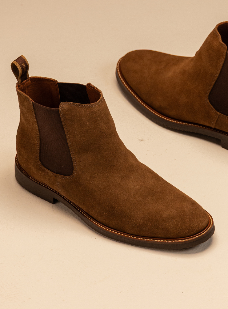 ●SUAVE GOTTI Bota Masculina Moritz Em Couro Suede Capuccino Savelli